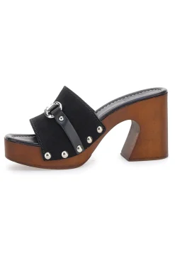 Zoccoli Neri Con Tacco 9 cm Pittarello Love 15495