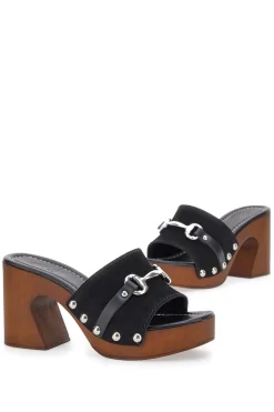 Zoccoli Neri Con Tacco 9 cm Pittarello Love 15495