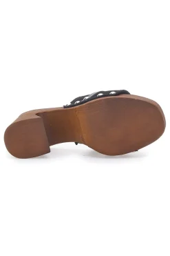 Zoccoli Neri in Vera Pelle Made in Italy Pittarello 25495/M