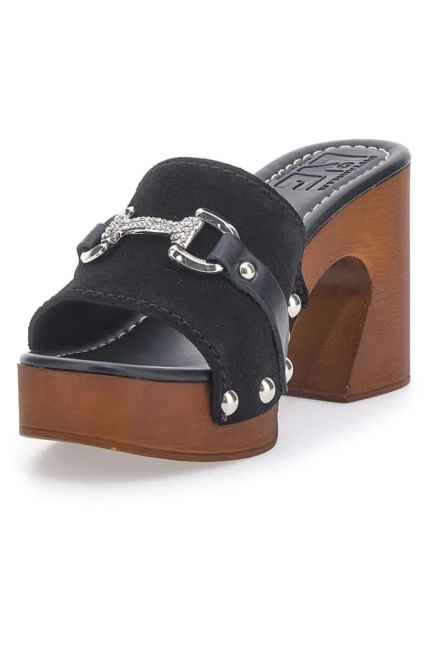 Zoccoli Neri in Vera Pelle Made in Italy Pittarello 25495/M