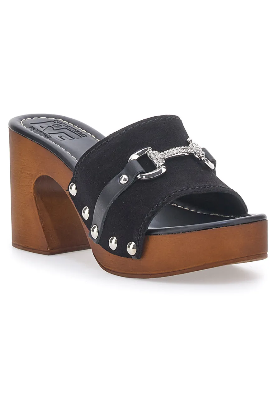 Zoccoli Neri in Vera Pelle Made in Italy Pittarello 25495/M