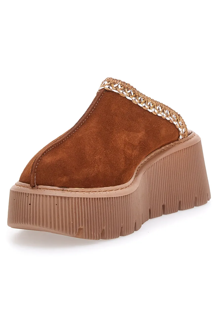 Zoccoli Sabot Invernali Marrone con Platform PITTARELLO 5796