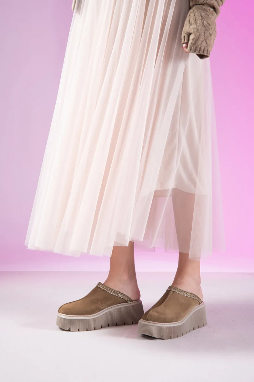 Zoccoli Sabot Invernali Marrone con Platform PITTARELLO 5796