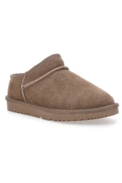 Zoccoli Taupe con Pelo in Vera Pelle MON DIEU WD5530T