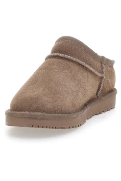 Zoccoli Taupe con Pelo in Vera Pelle MON DIEU WD5530T