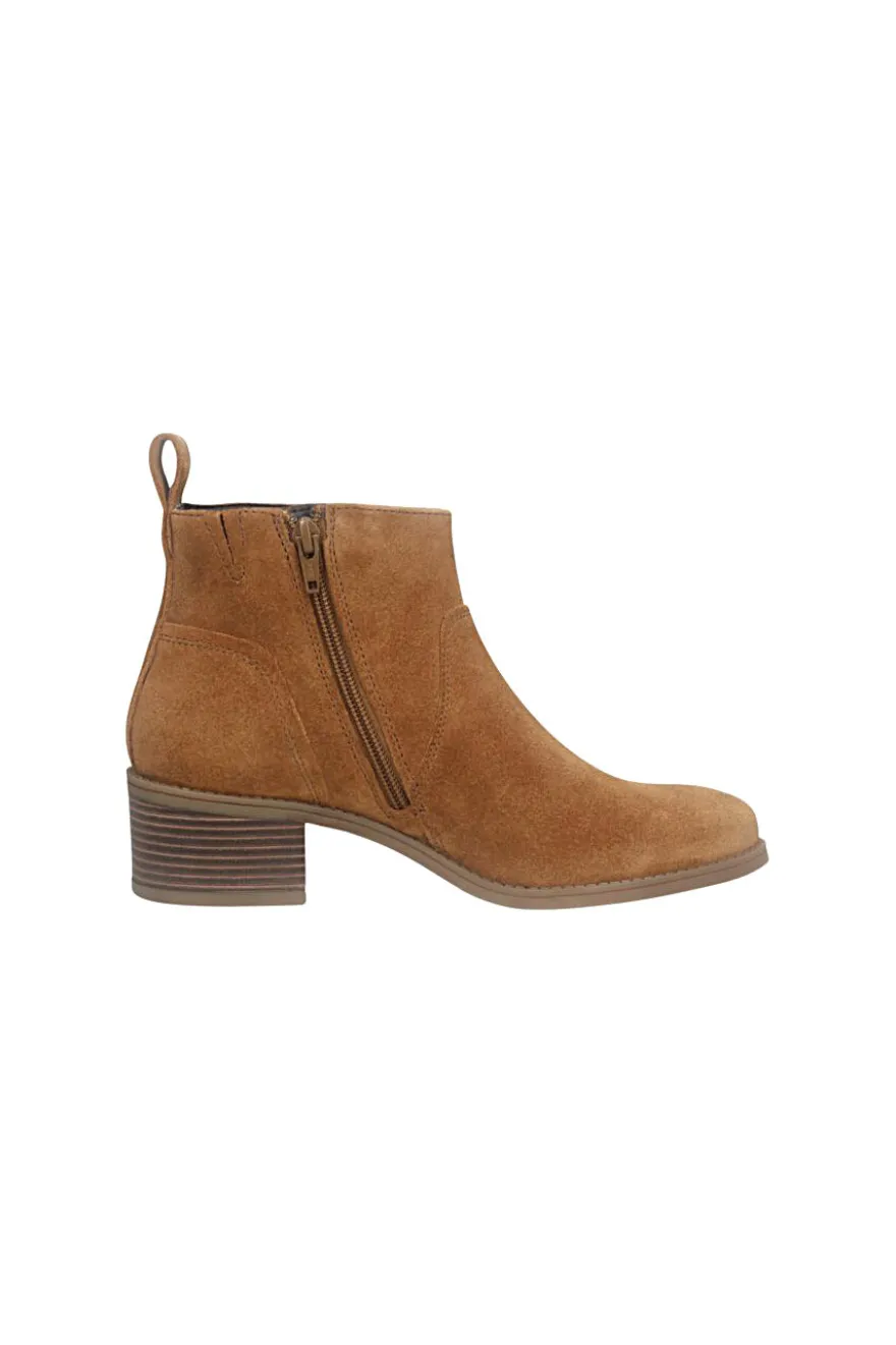 Bagatt D15AMQ361400 braune Lederstiefeletten mit Absatz und warmem Futter