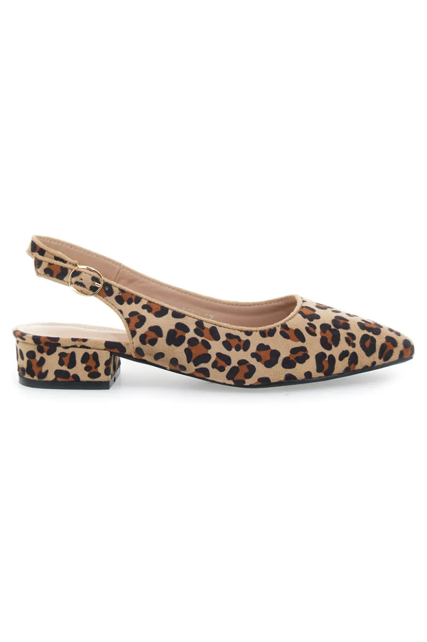 Ballerine Slingback Leopardate a Punta First Lady P553