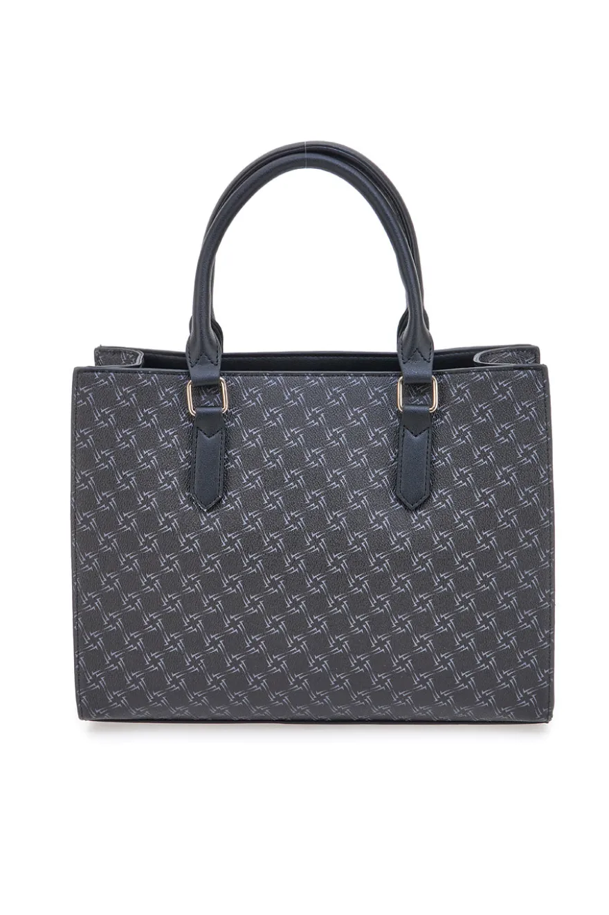 Borsa a Mano Nera Con Tracolla Rimovibile DOUBLE CHECK 18239-2