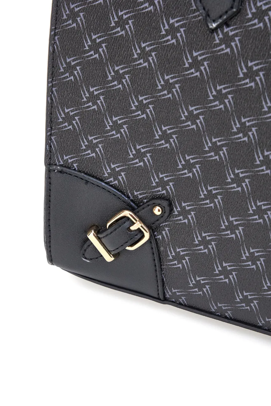 Borsa a Mano Nera Con Tracolla Rimovibile DOUBLE CHECK 18239-2