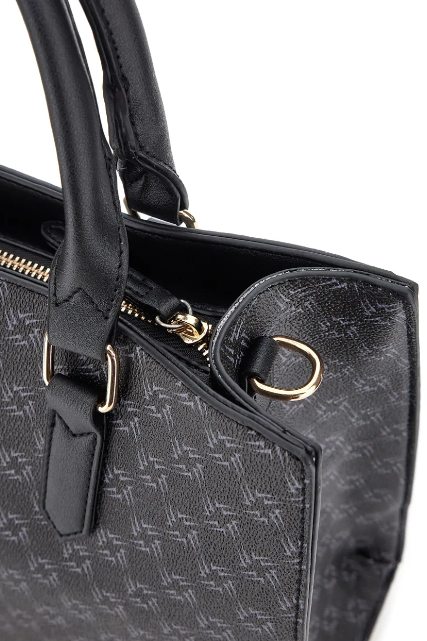 Borsa a Mano Nera Con Tracolla Rimovibile DOUBLE CHECK 18239-2