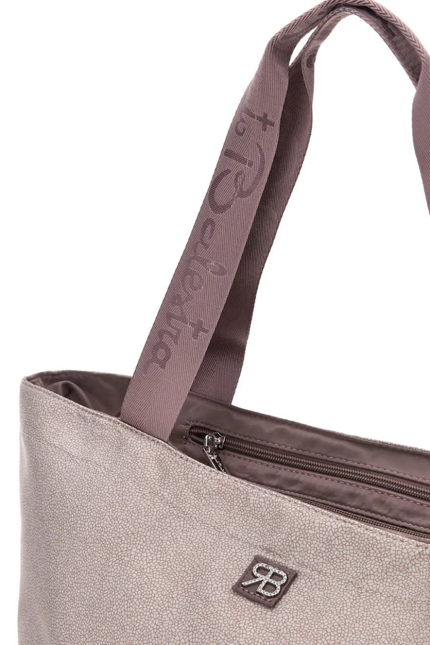 Borsa mare beige rosa con zip Renato Balestra 61099/MIAB3