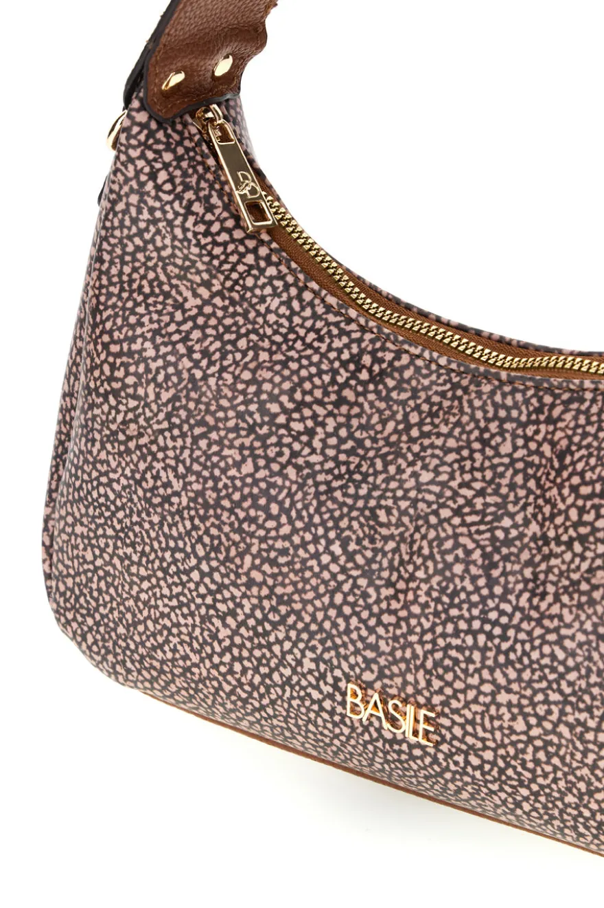 Borsa marrone a fantasia con tracolla removibile Basile BA1276TAP
