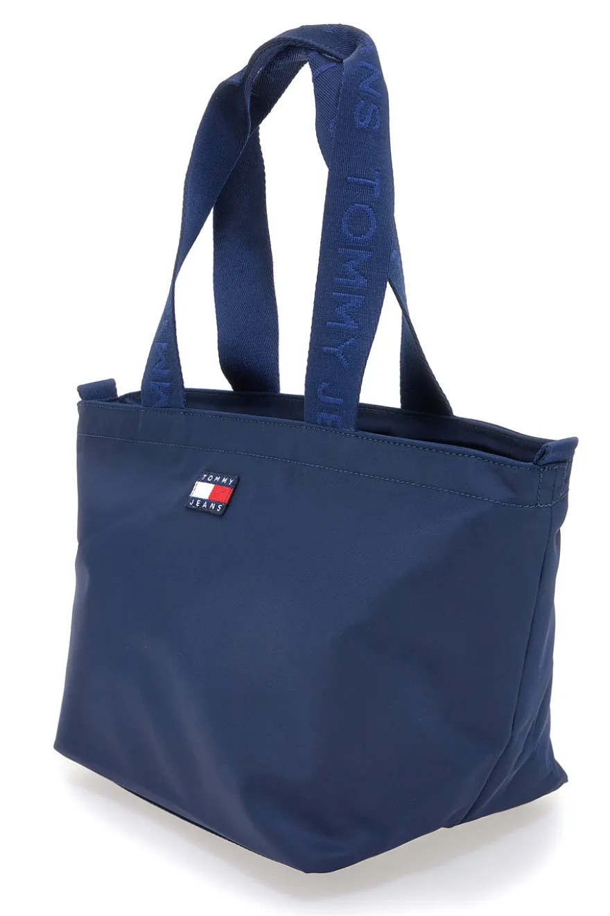 Borsa shopper mini blu in tessuto con manici logati Tommy Jeans Daily Mini Tote
