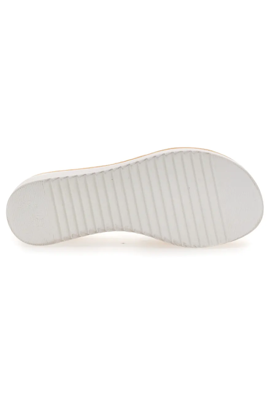 Ciabatte Bianche con Catenina Argento e Platform Pittarello Love 3456