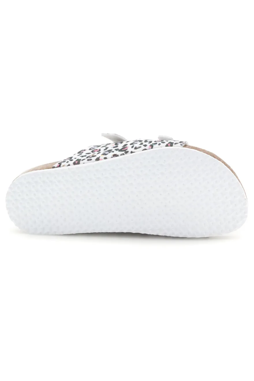 Ciabatte Bianche con Stampa Animalier Pitt kids 14459