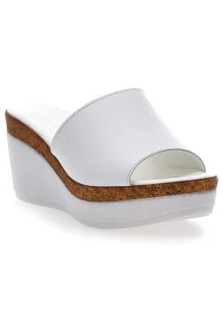 Ciabatte Bianche Con Zeppa con Fascia in Pelle PITTARELLO 28004525