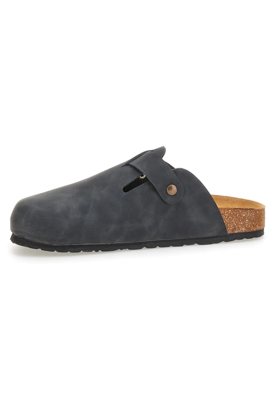 Ciabatte nere con fibbia in vera pelle Pittarello Tierra 335A013PR