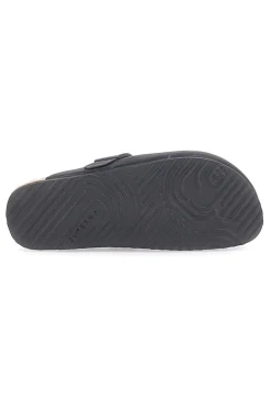 Ciabatte nere con fibbia e sottopiede in vera pelle Superga S11U700