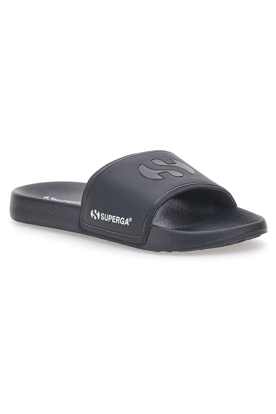Ciabatte Nere Fascia Singola Logo Superga 24S753