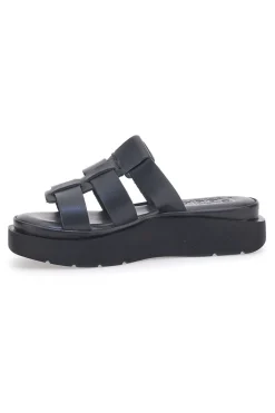 Ciabatte Nere In Pelle Made in Italy Pittarello Rock 5827