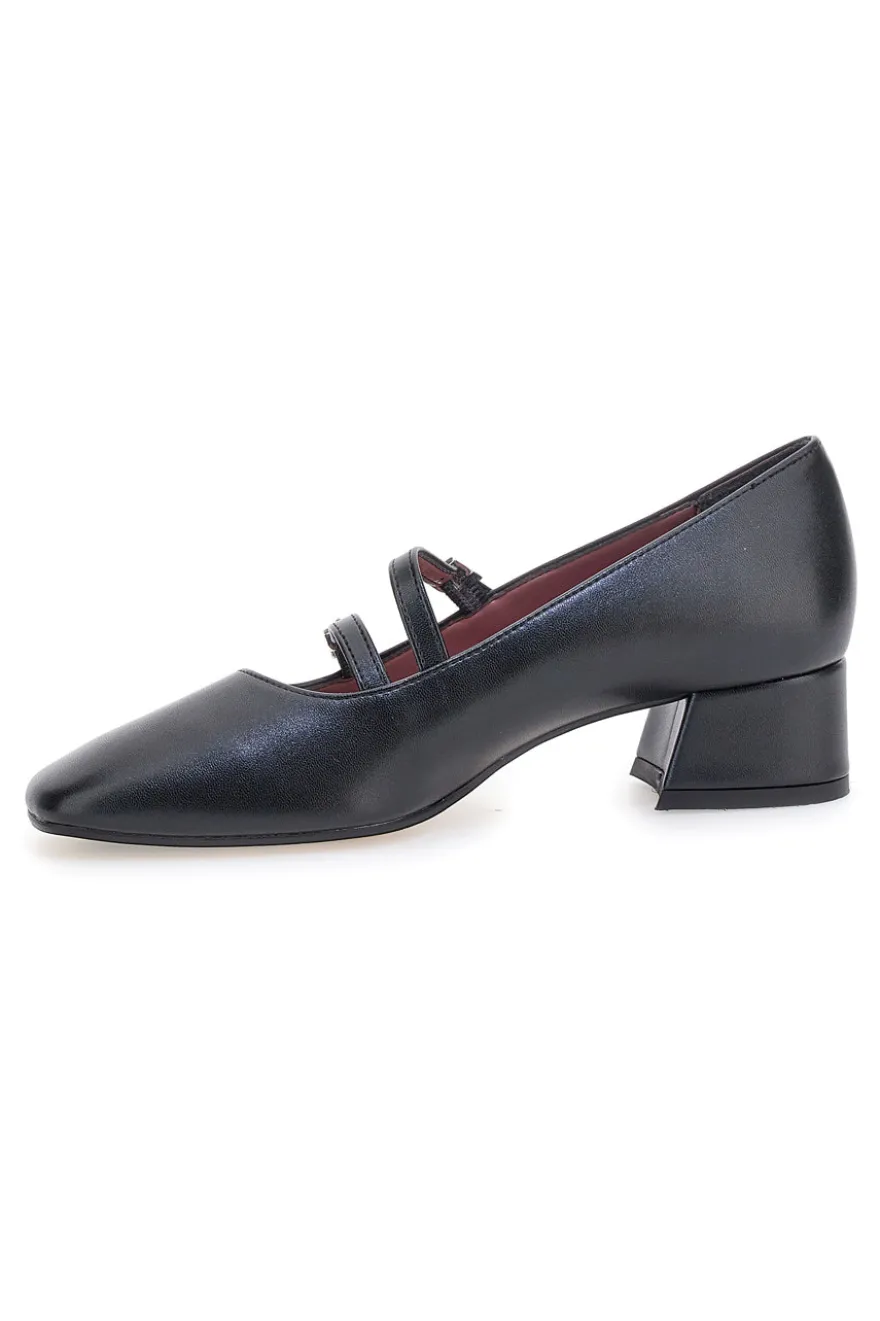 Décolleté nere con cinturini e tacco basso Pittarello glam 6685