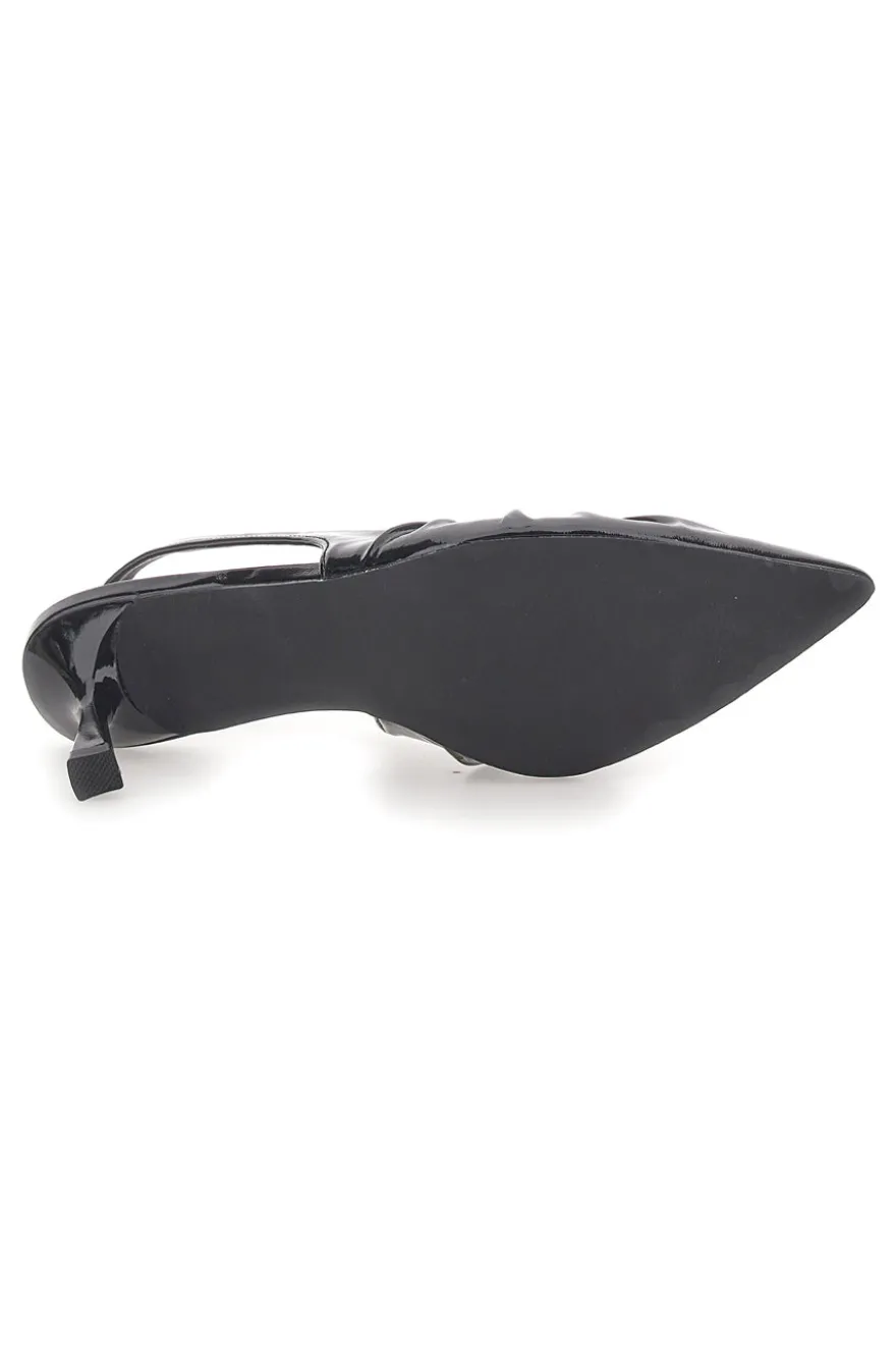 Décolleté Sling-back Nere Con Tacco First Lady P593