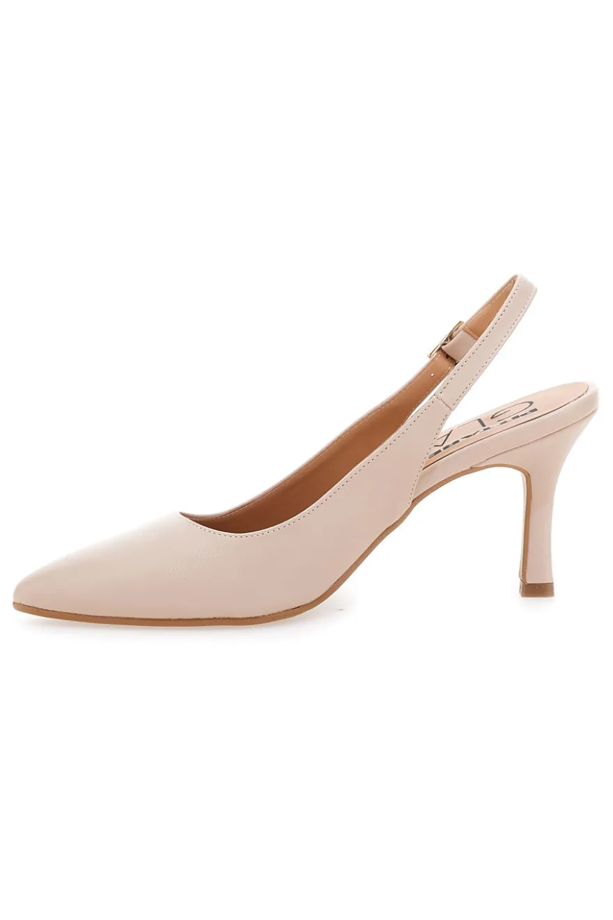 Décolleté slingback nude Made in Italy Pittarello Glam 935