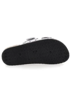 Me & Me 12502 Damen-Sandalen aus weißem Denim mit doppeltem Fransenband und Nieten