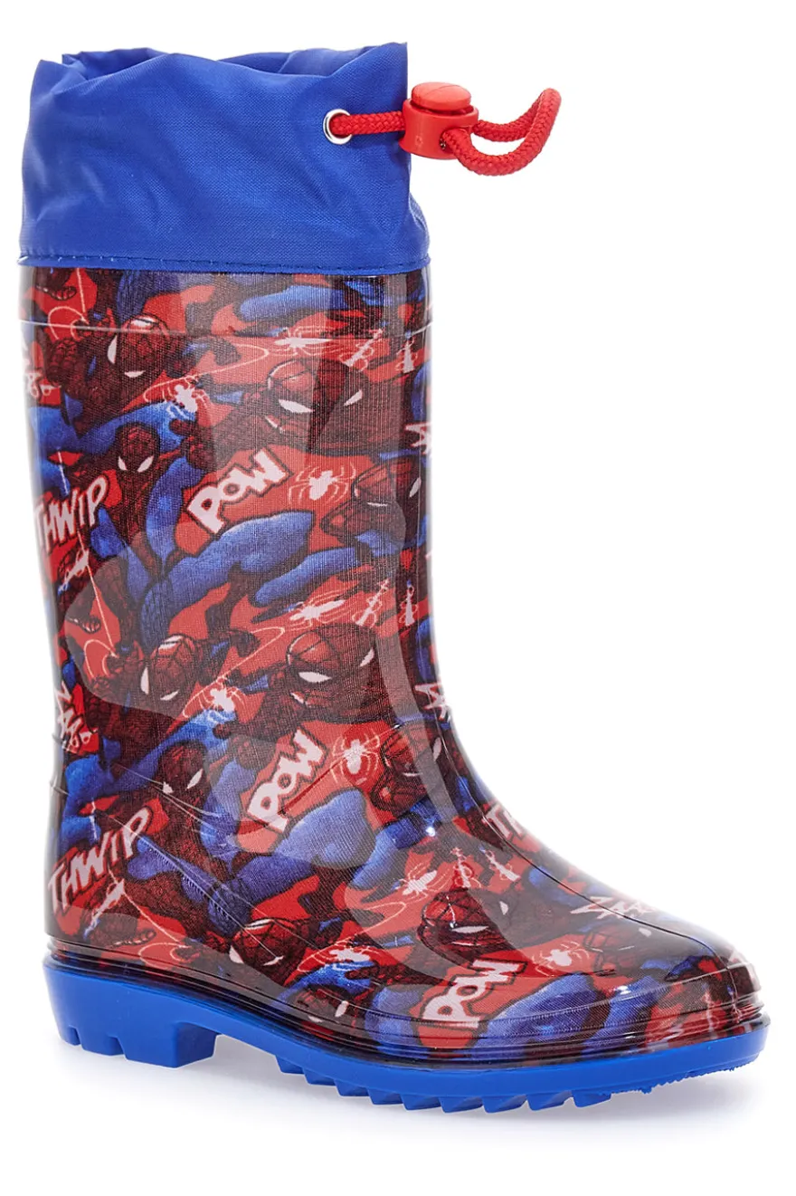 Mehrfarbige Gummistiefel mit Spiderman-Aufdruck und Spiderman-Kordelzug R1310587S02