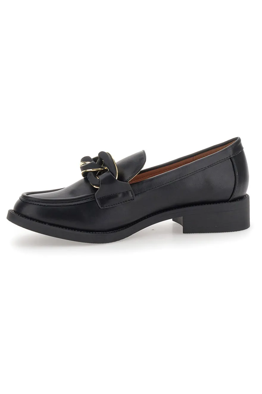 Mocassini Neri con Catena Nera e Oro Mariella Burani 50881678