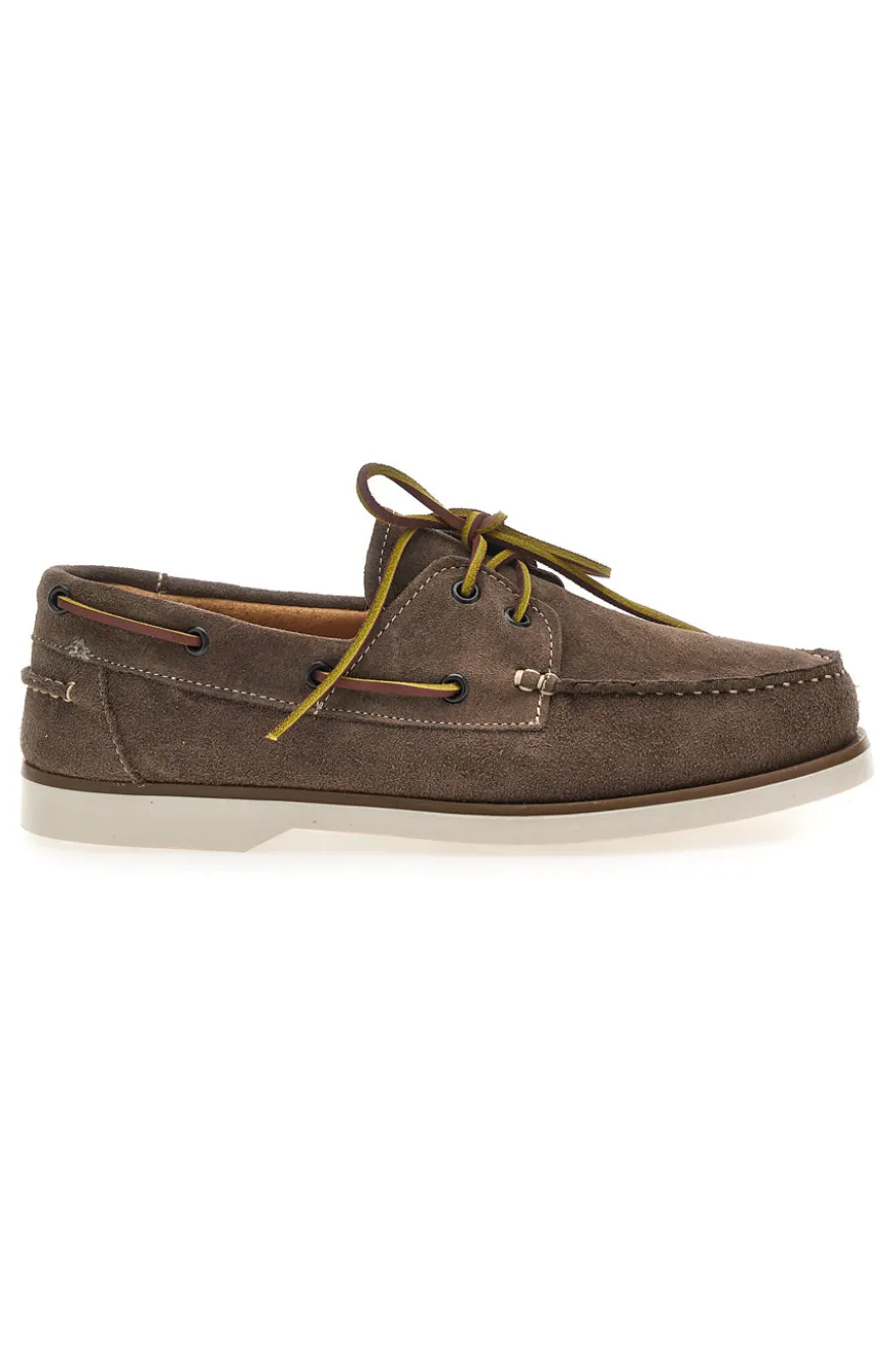 Mocassini Stile Barca Tortora in Pelle Camoscio CLAREMORRIS 10