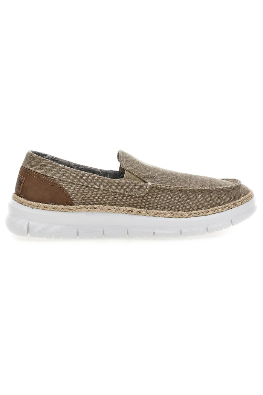 Mocassini taupe in tessuto con tallone a contrasto Max dillan MXM518A66