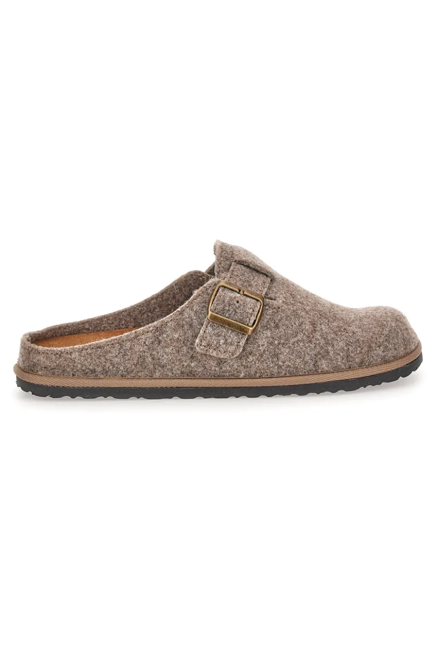 Pantofole beige in feltro con fibbia regolabile Inblu 24 SI