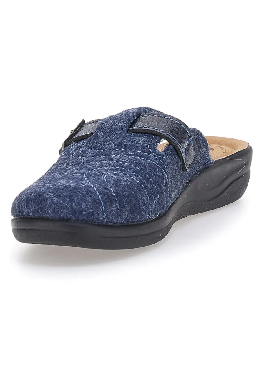 Pantofole blu con fibbia e plantare comfort Inblu 50 CF