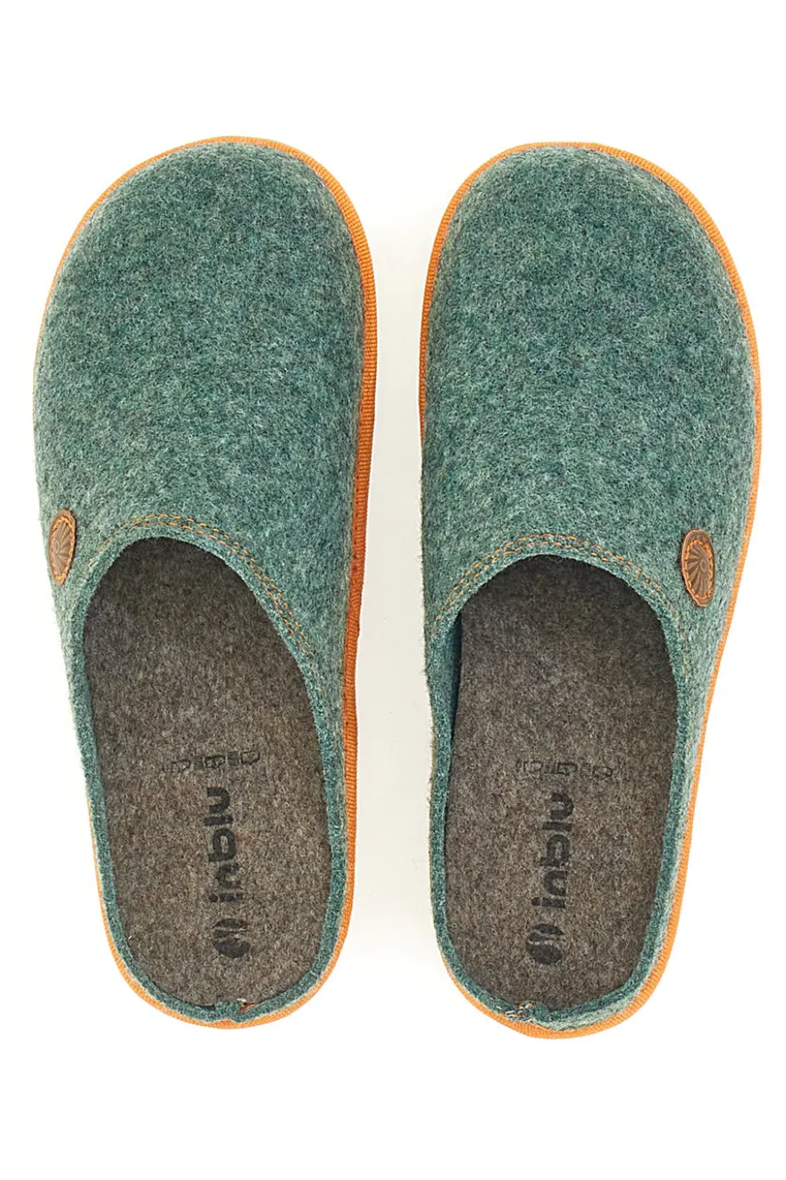 Pantofole verdi con bordo arancione INBLU 39 CS