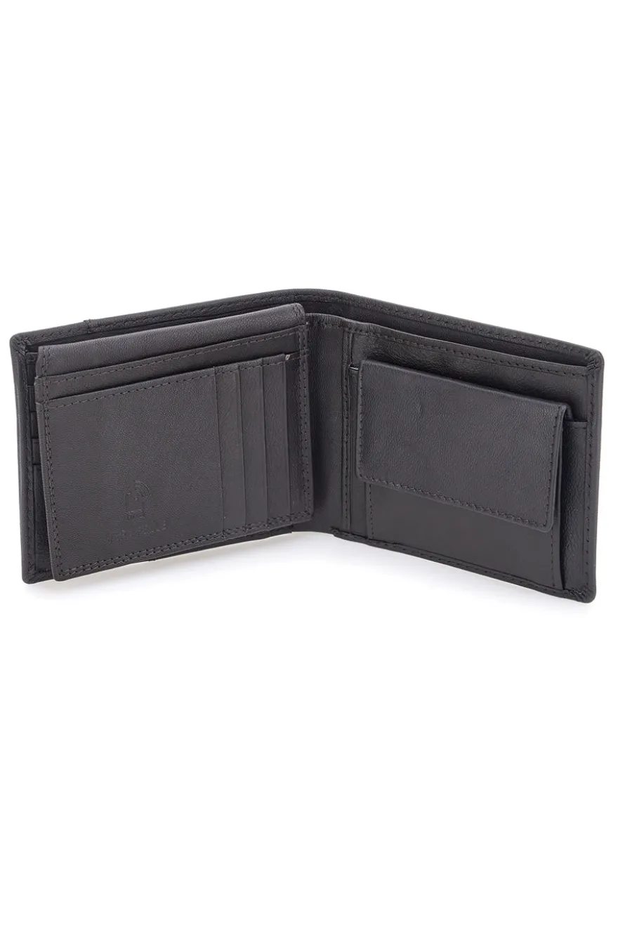 Portafoglio marrone con inserto a contrasto Lancetti LL25W-767-52