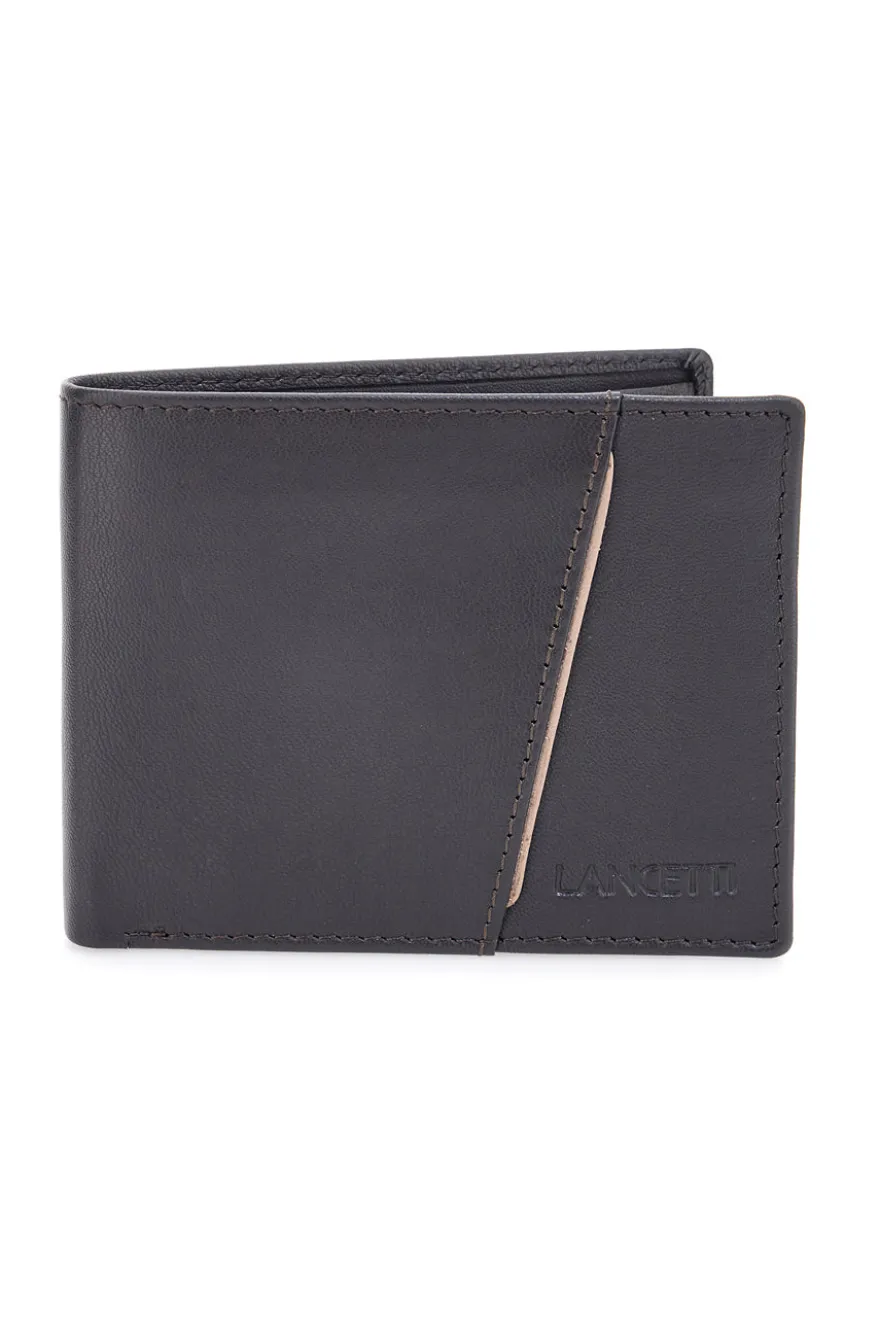 Portafoglio marrone con inserto a contrasto Lancetti LL25W-767-52