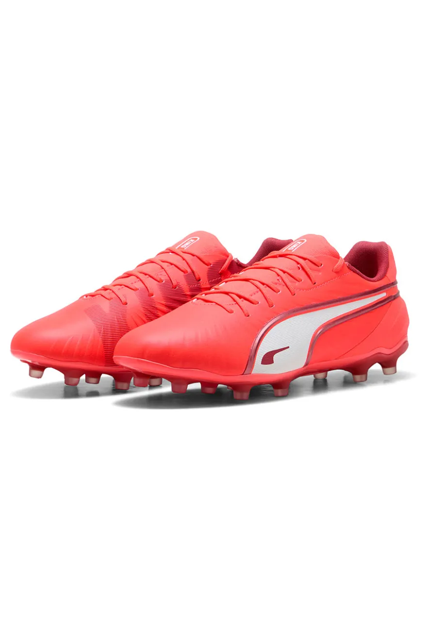 Rote Fußballschuhe für synthetischen und natürlichen Boden Puma King Match FG/AG