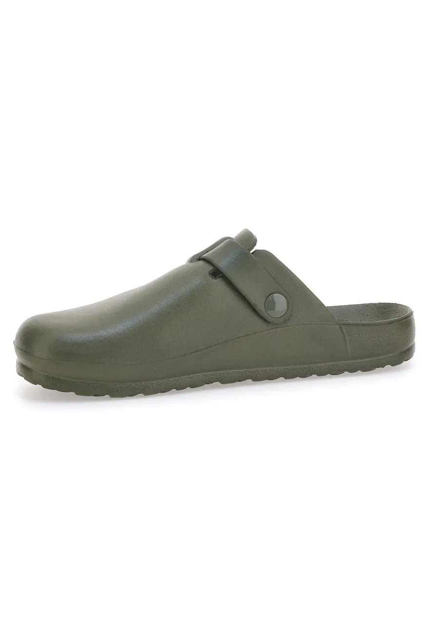 Sabot in gomma verdi con cinturino regolabile 2T2L JLY09