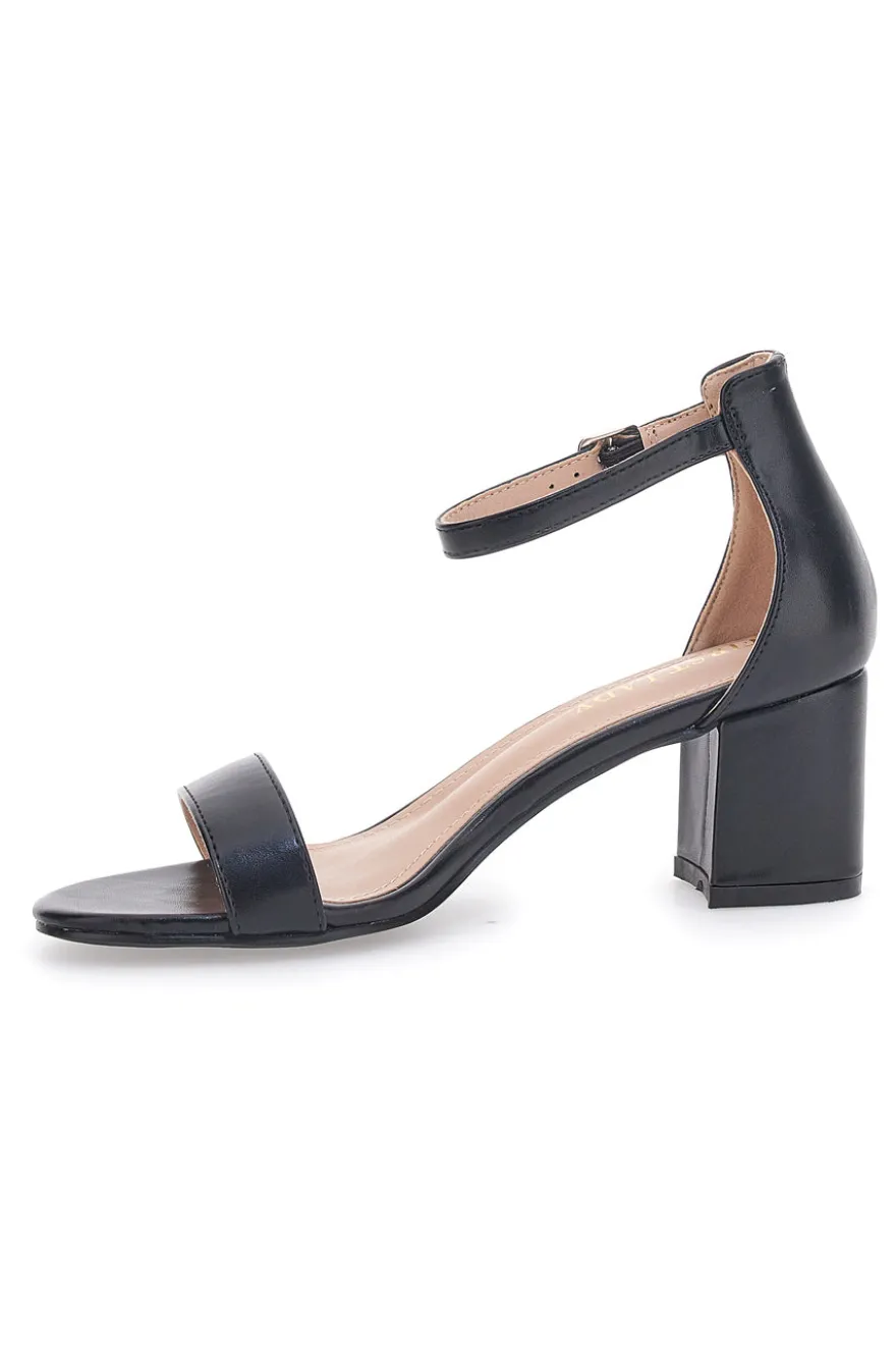 Sandali Neri Con Tacco a Blocco First Lady 402