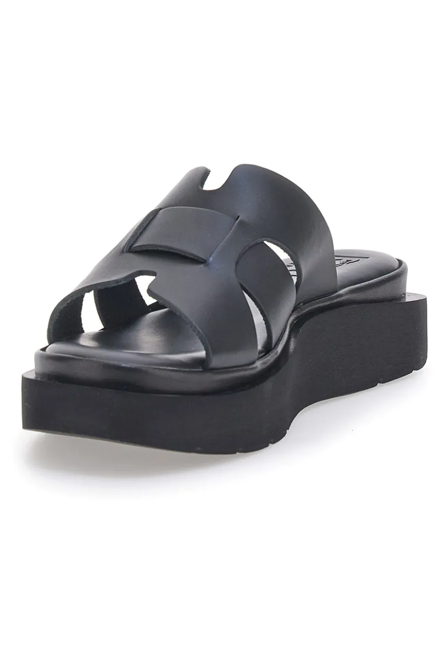 Sandali Aperti Neri in Vera Pelle con Platform PITTARELLO ROCK 5983