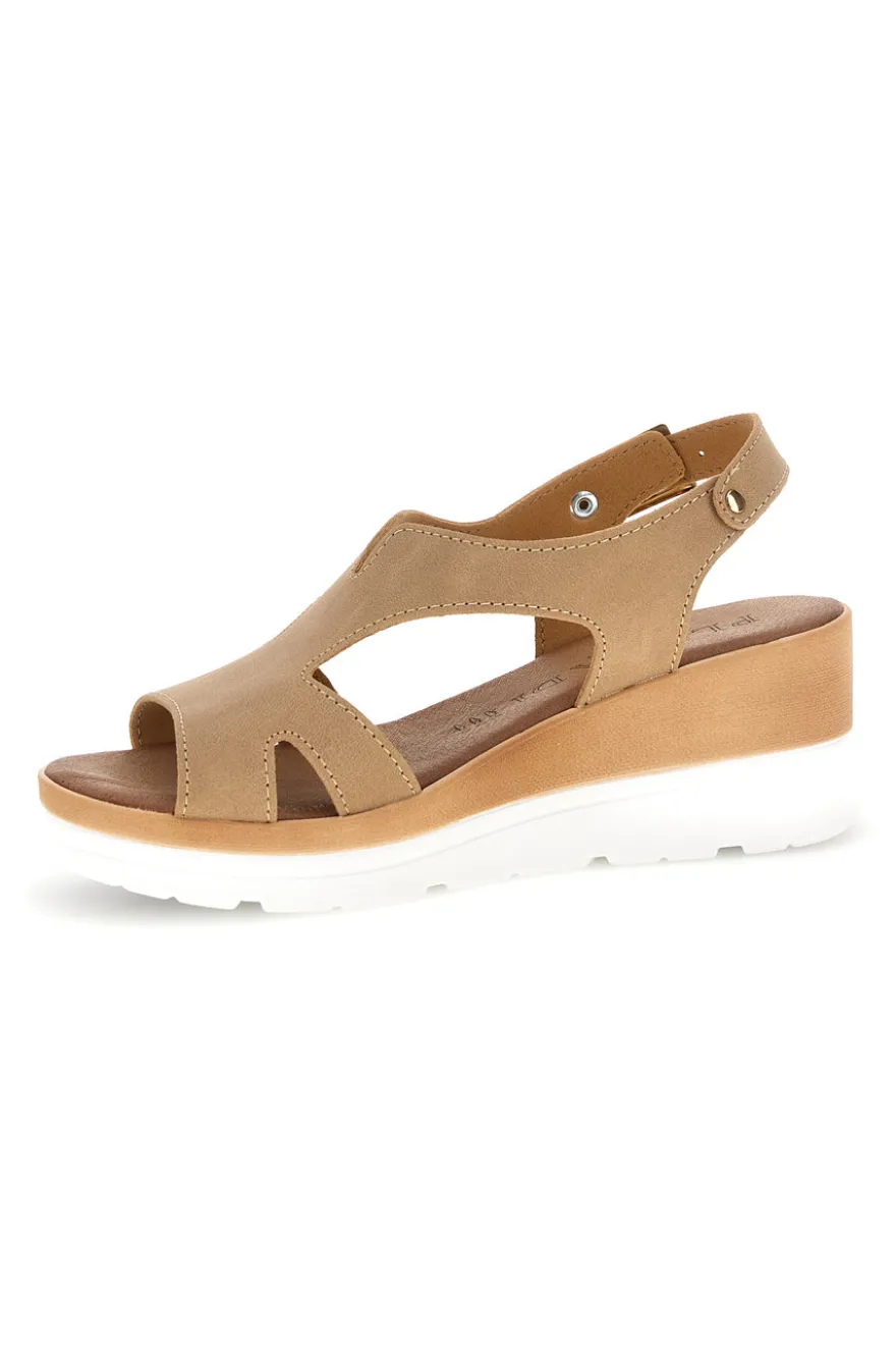 Sandali beige con zeppa e cinturino Plocadi 11074113