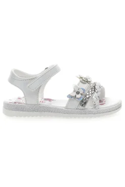 Sandali Bianchi con Farfalle Decorative e Chiusura a Velcro GRAZIE GIRL 14330