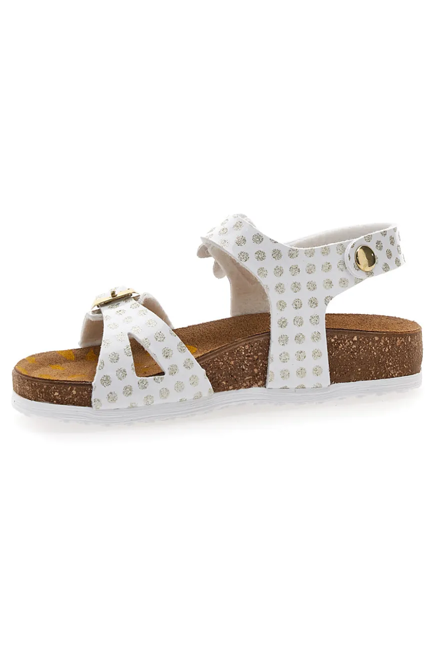 Sandali bianchi con fiore e stampa pois Pittarello Bio 257A084SR