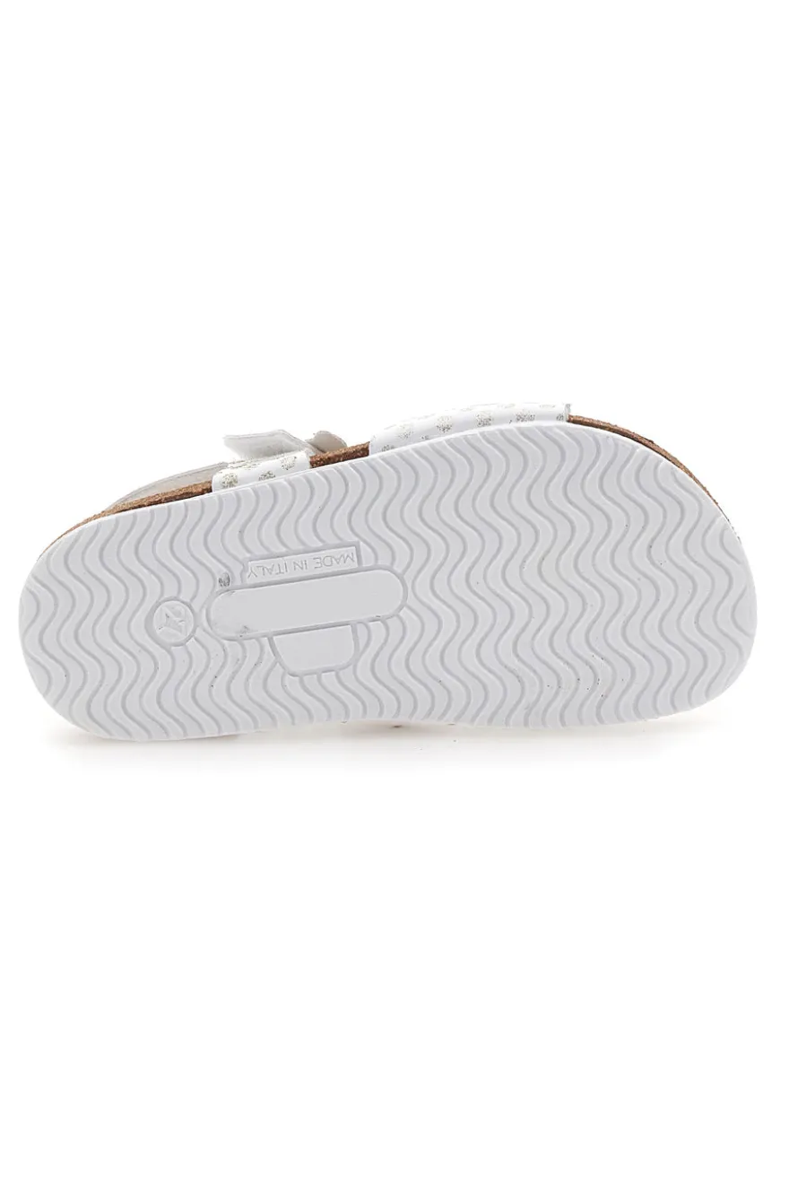 Sandali bianchi con fiore e stampa pois Pittarello Bio 257A084SR