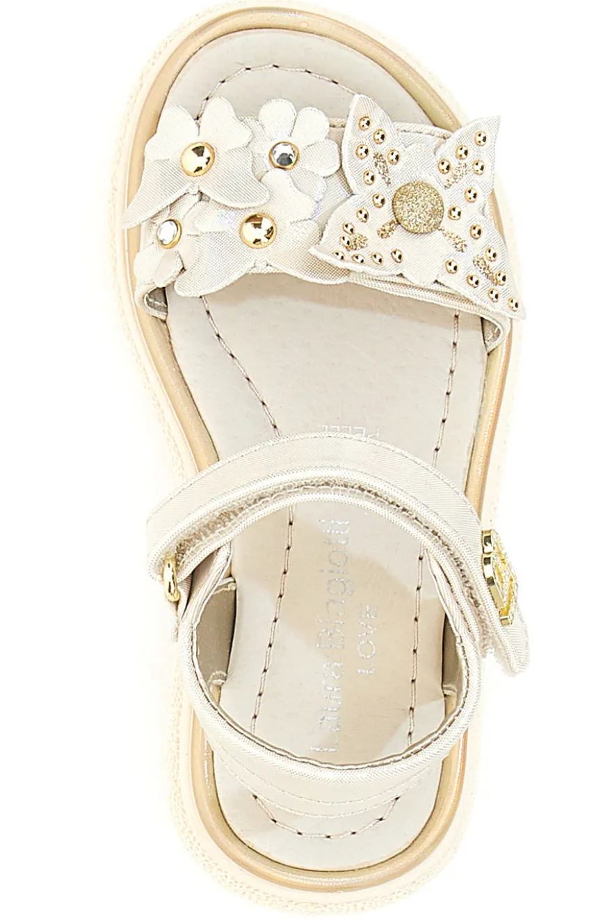 Sandali bianchi con fiori e strappo Laura Biagiotti 96129493
