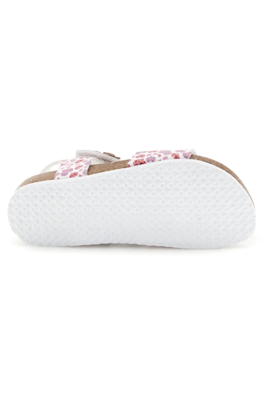 Sandali Bianchi con Stampa Cuori Pitt kids 14609