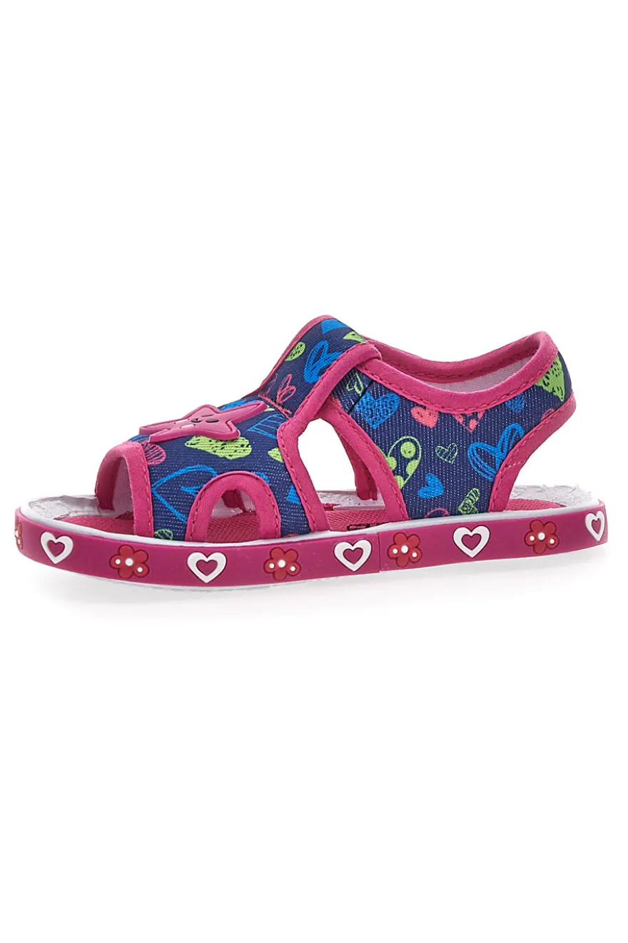 Sandali Blu e Fucsia in Tessuto Pitt Kids 2870