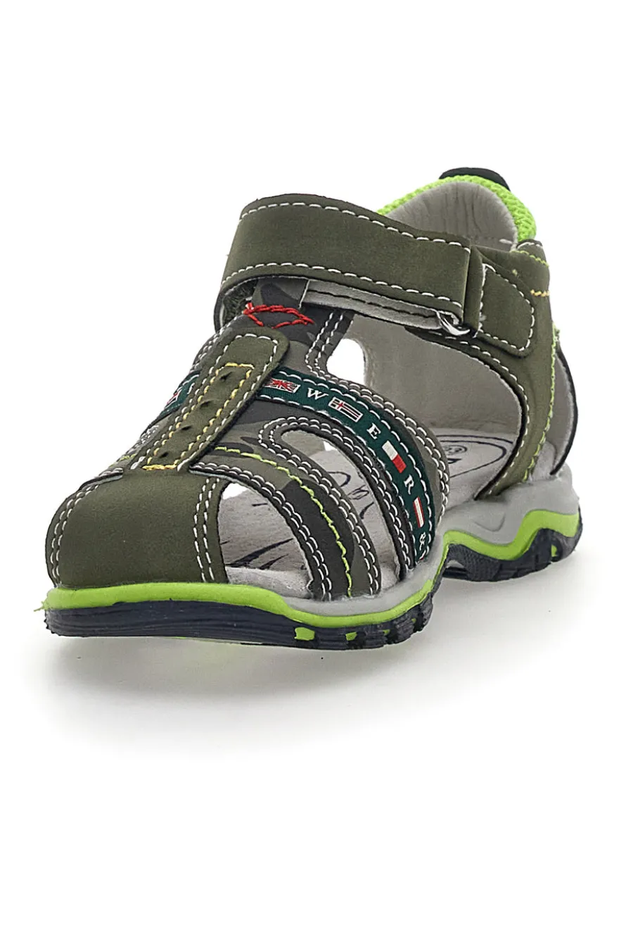 Sandali con Velcro Verde Pitt Kids 14306