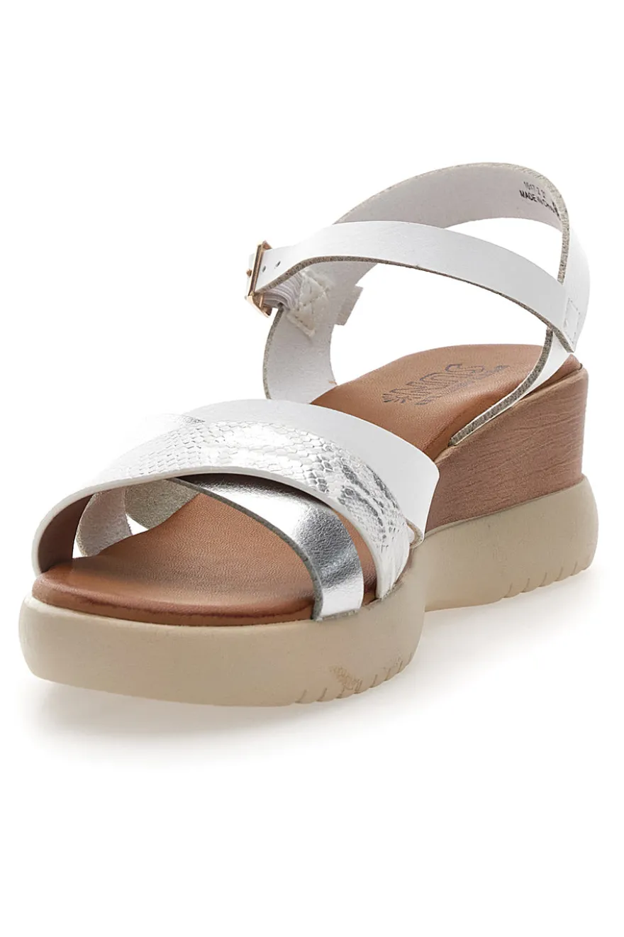 Sandali con zeppa bassa e fasce Bianchi incrociati PITTARELLO SUN FW10172